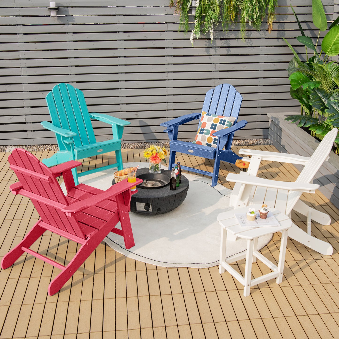 Adirondack Chair with Cup Holder - All-Weather PE