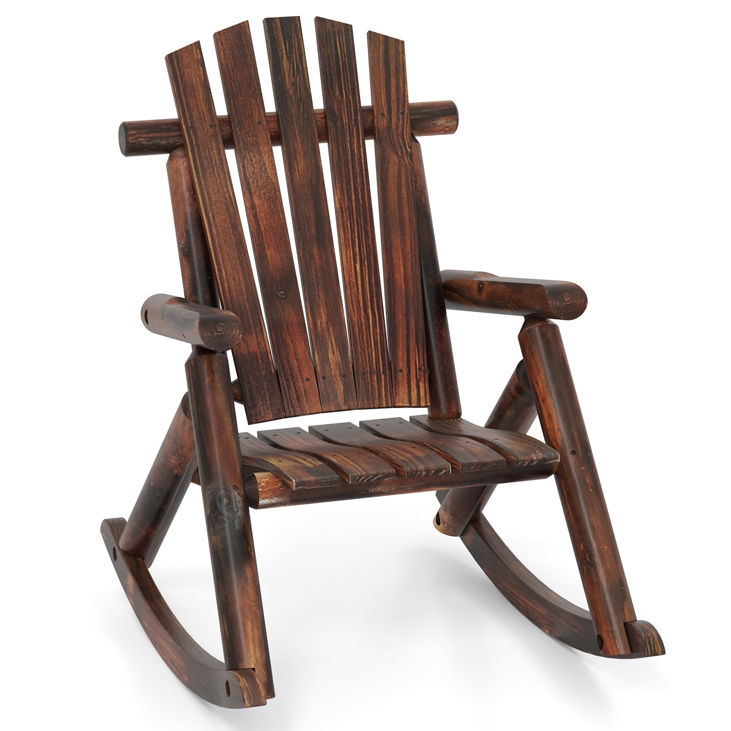 Adirondack Rocking Chair Solid Wood Outdoor Porch Rocker