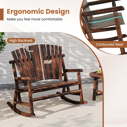 Adirondack Rocking Chair with High Back - Brown