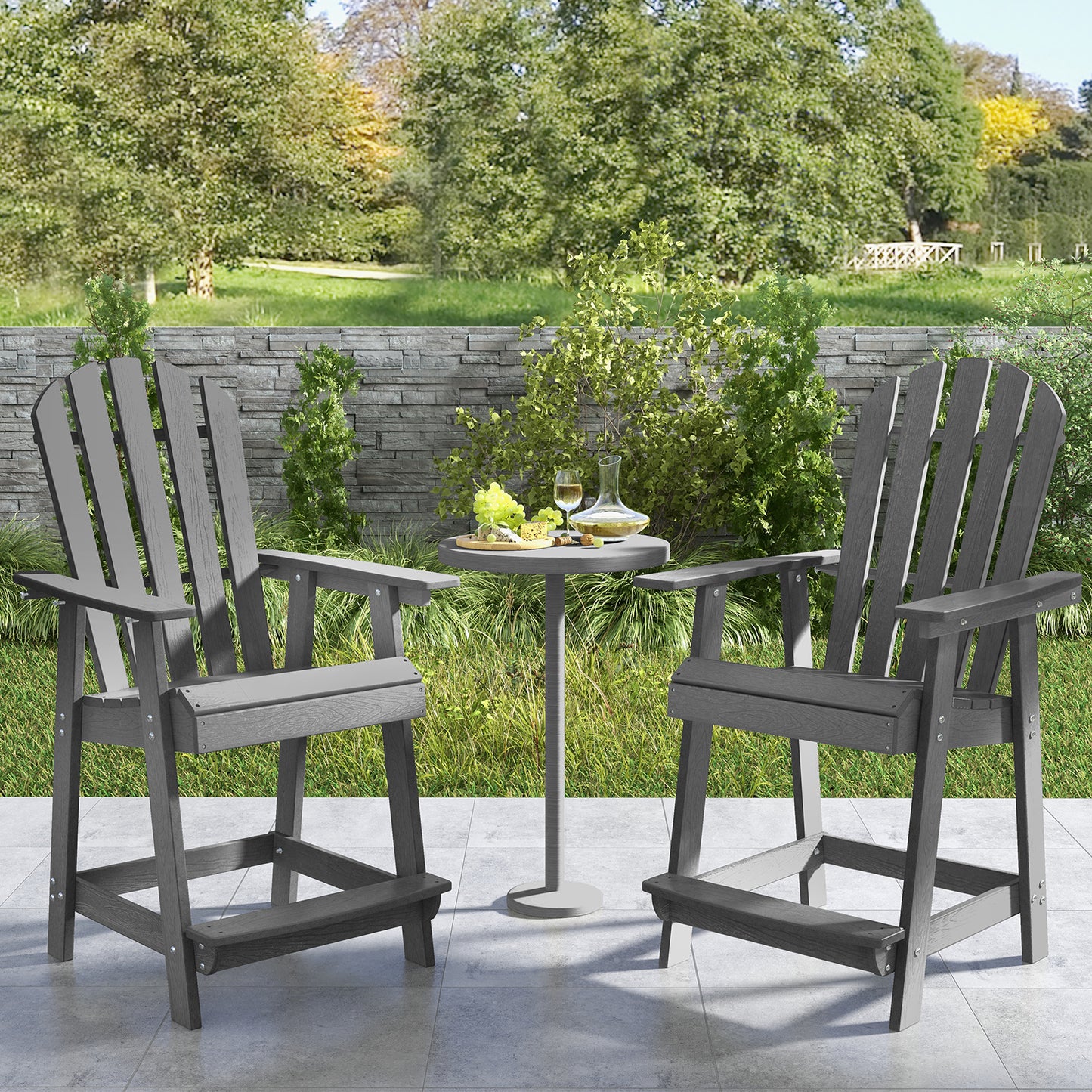 HDPE Adirondack Chair with Footrest - Weather Resistant