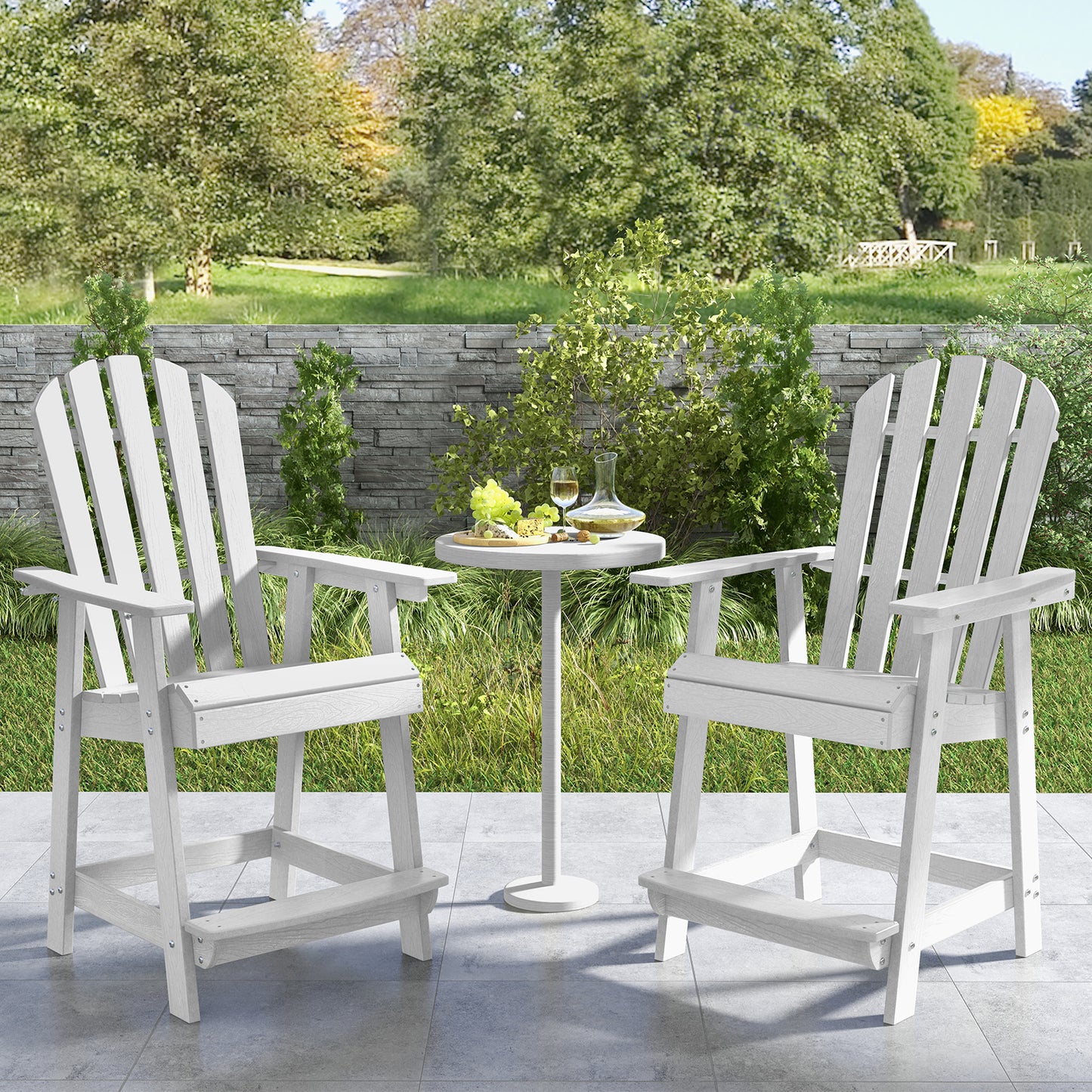 HDPE Adirondack Chair with Footrest - Weather Resistant