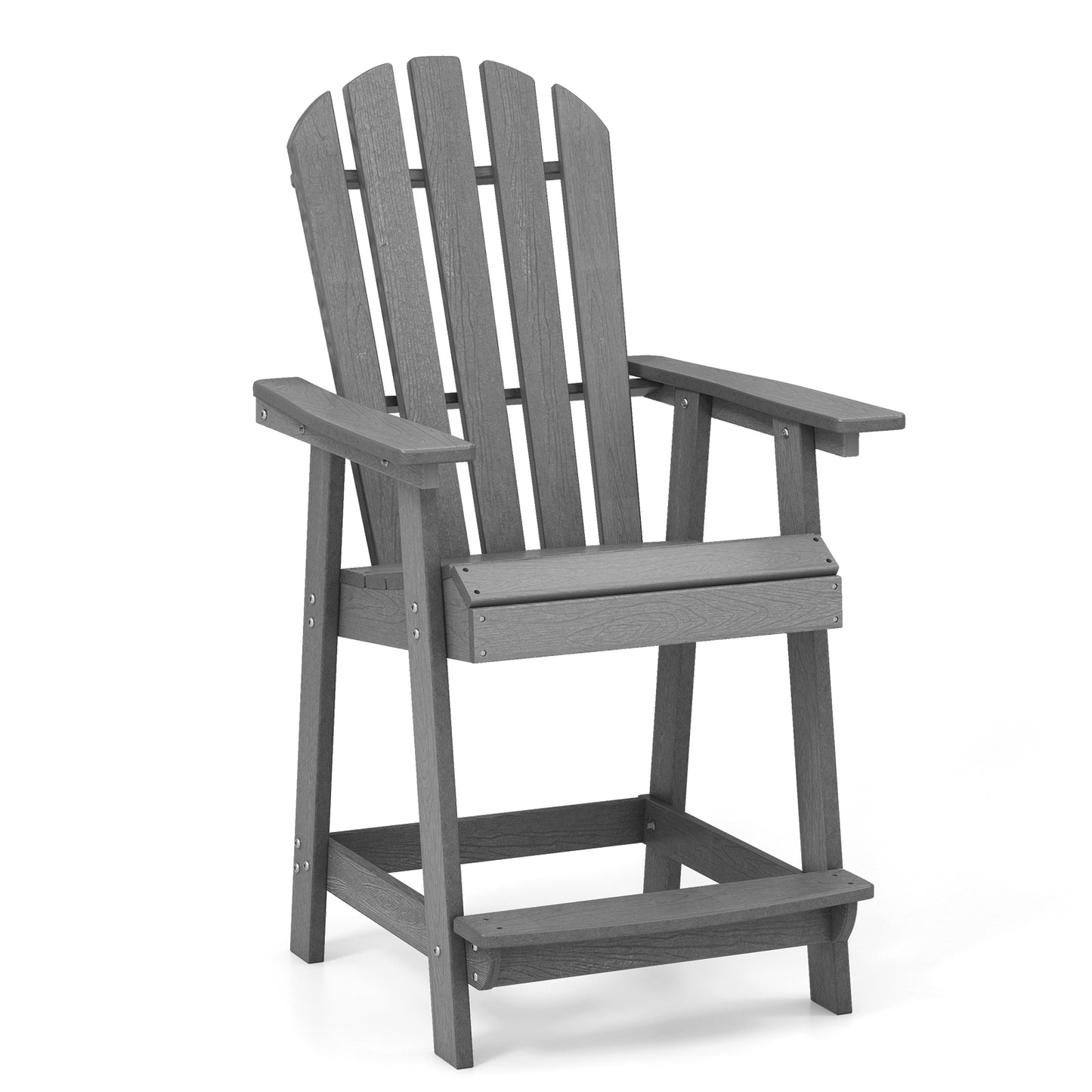 HDPE Adirondack Chair with Footrest - Weather Resistant