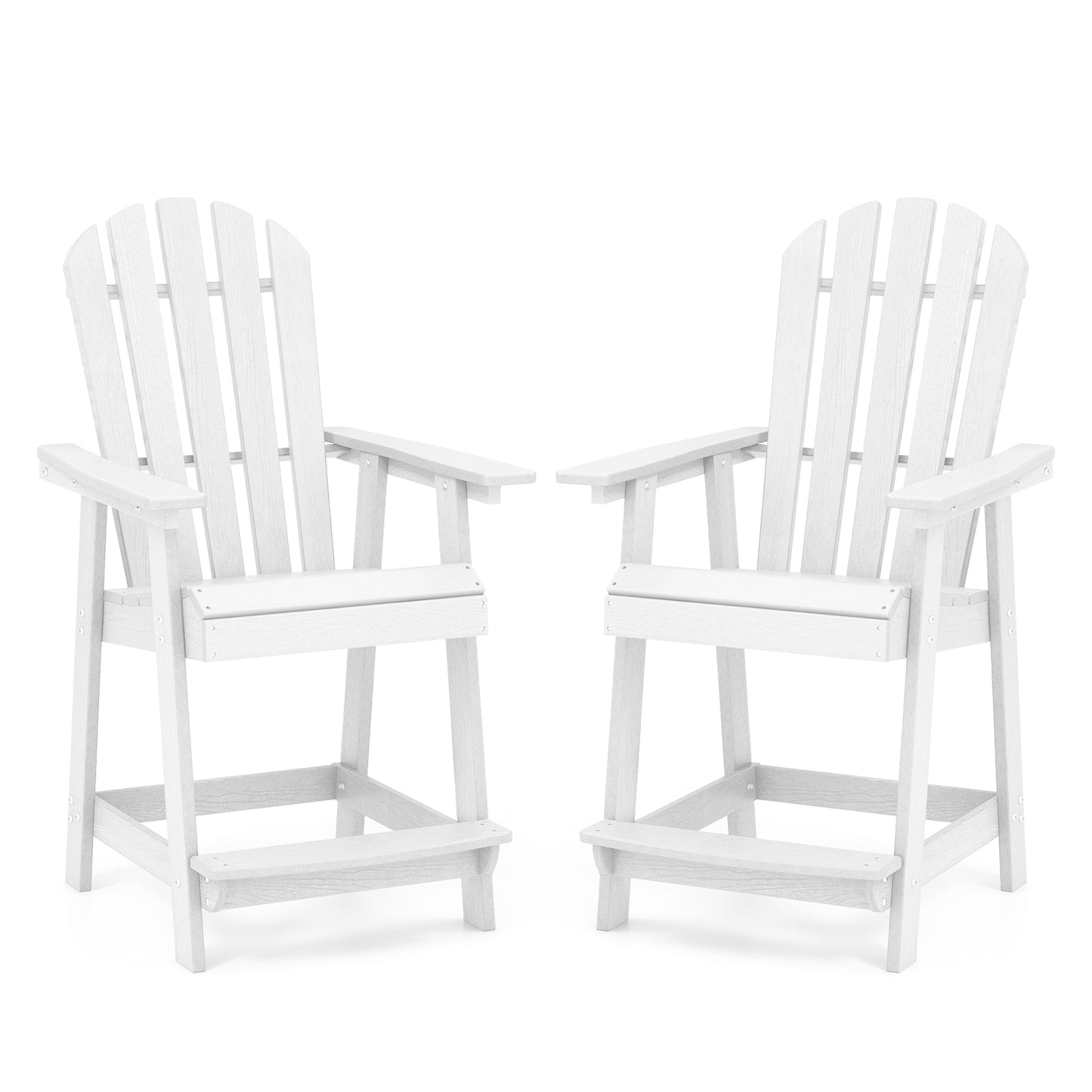 HDPE Adirondack Chair with Footrest - Weather Resistant