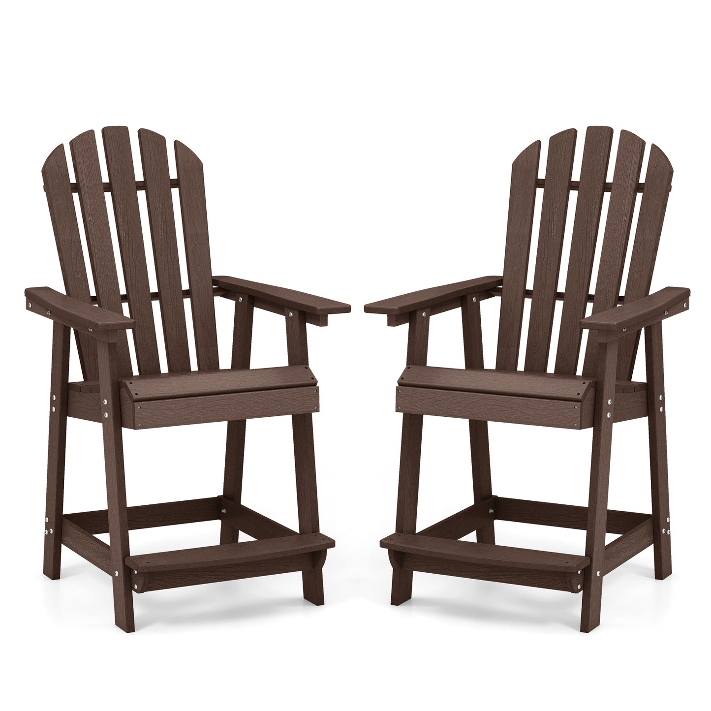 HDPE Adirondack Chair with Footrest - Weather Resistant