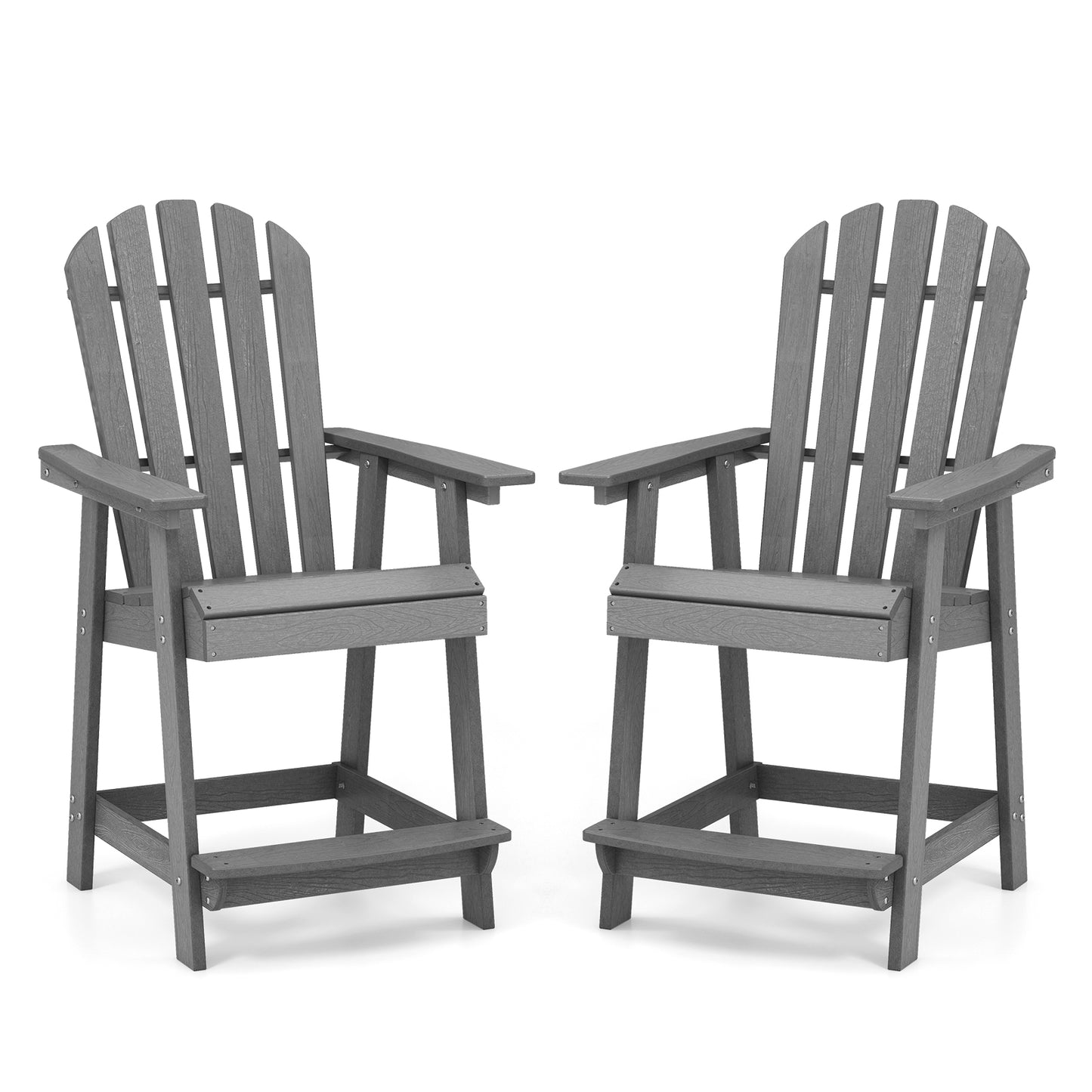 HDPE Adirondack Chair with Footrest - Weather Resistant