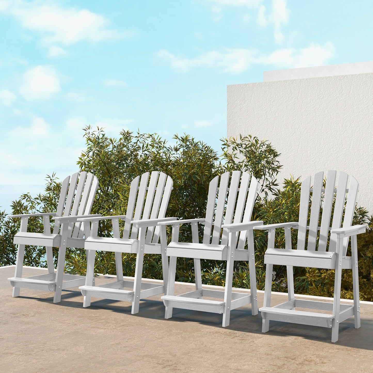 HDPE Adirondack Chair with Footrest - Weather Resistant