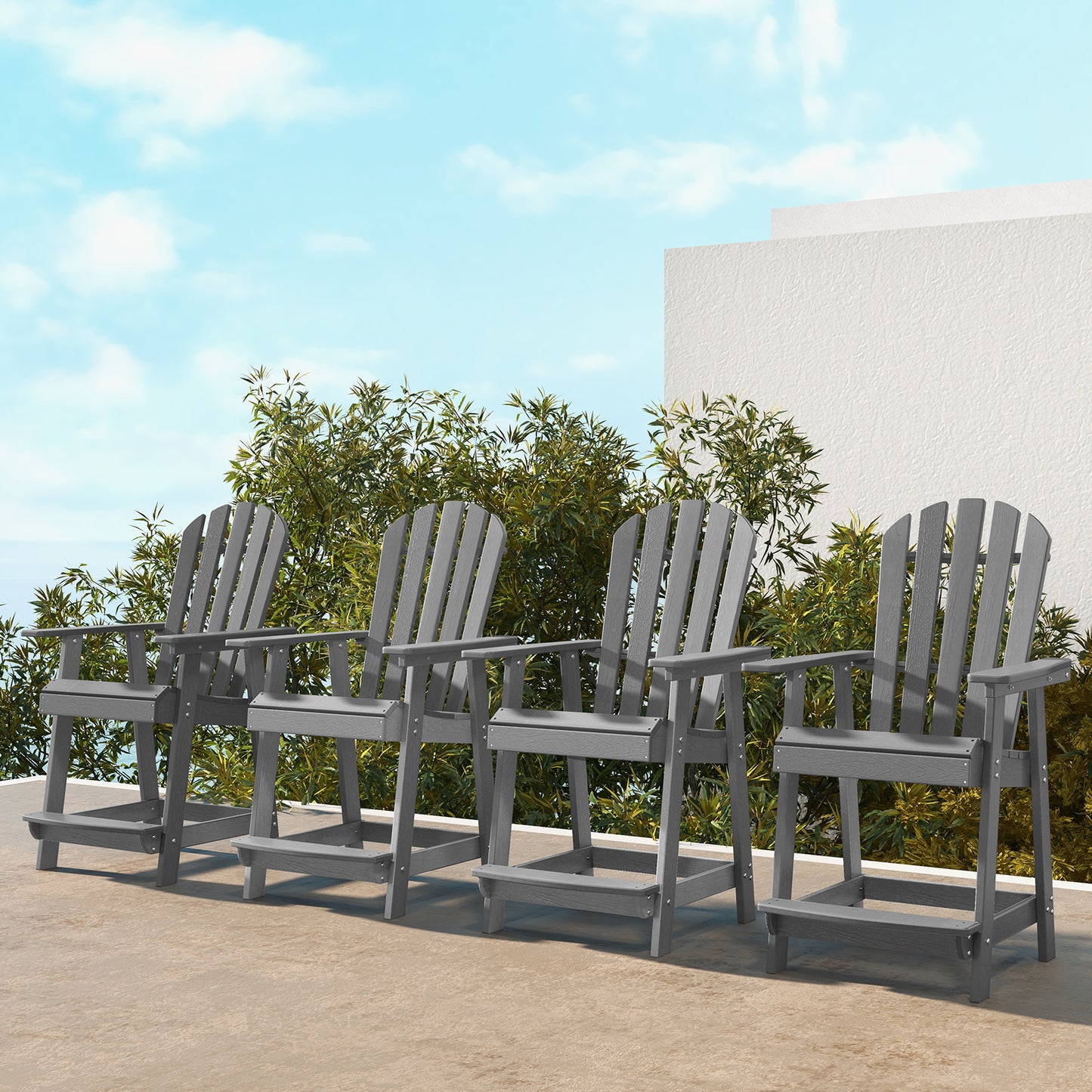 HDPE Adirondack Chair with Footrest - Weather Resistant