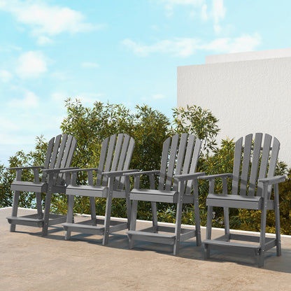 HDPE Adirondack Chair with Footrest - Weather Resistant