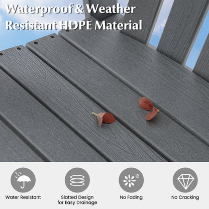 HDPE Adirondack Chair with Footrest - Weather Resistant