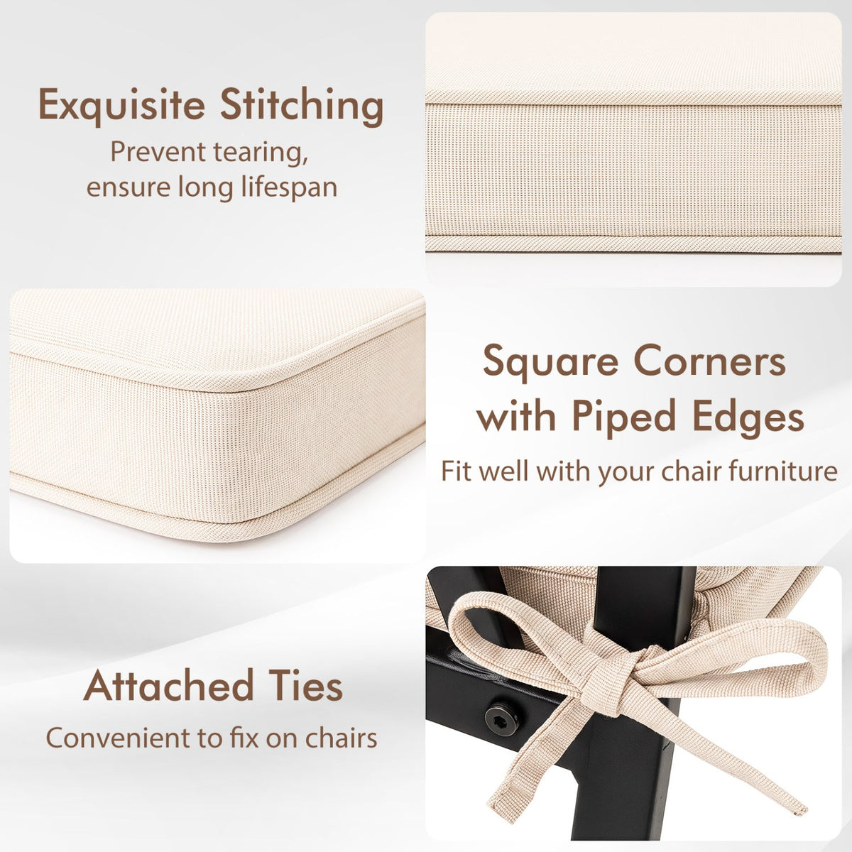 Outdoor Chair Cushions Set of 2 - Waterproof Olefin 20x20