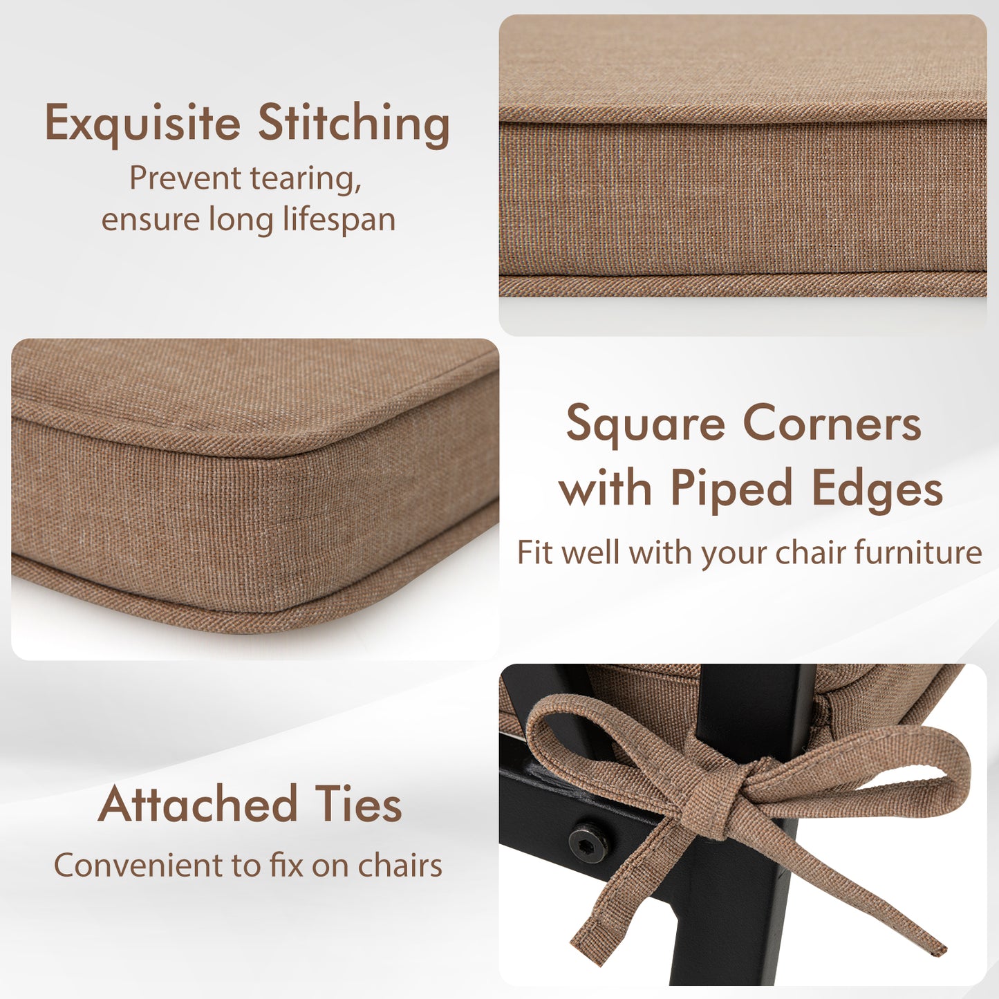 Outdoor Chair Cushions Set of 2 - Waterproof Olefin 20x20
