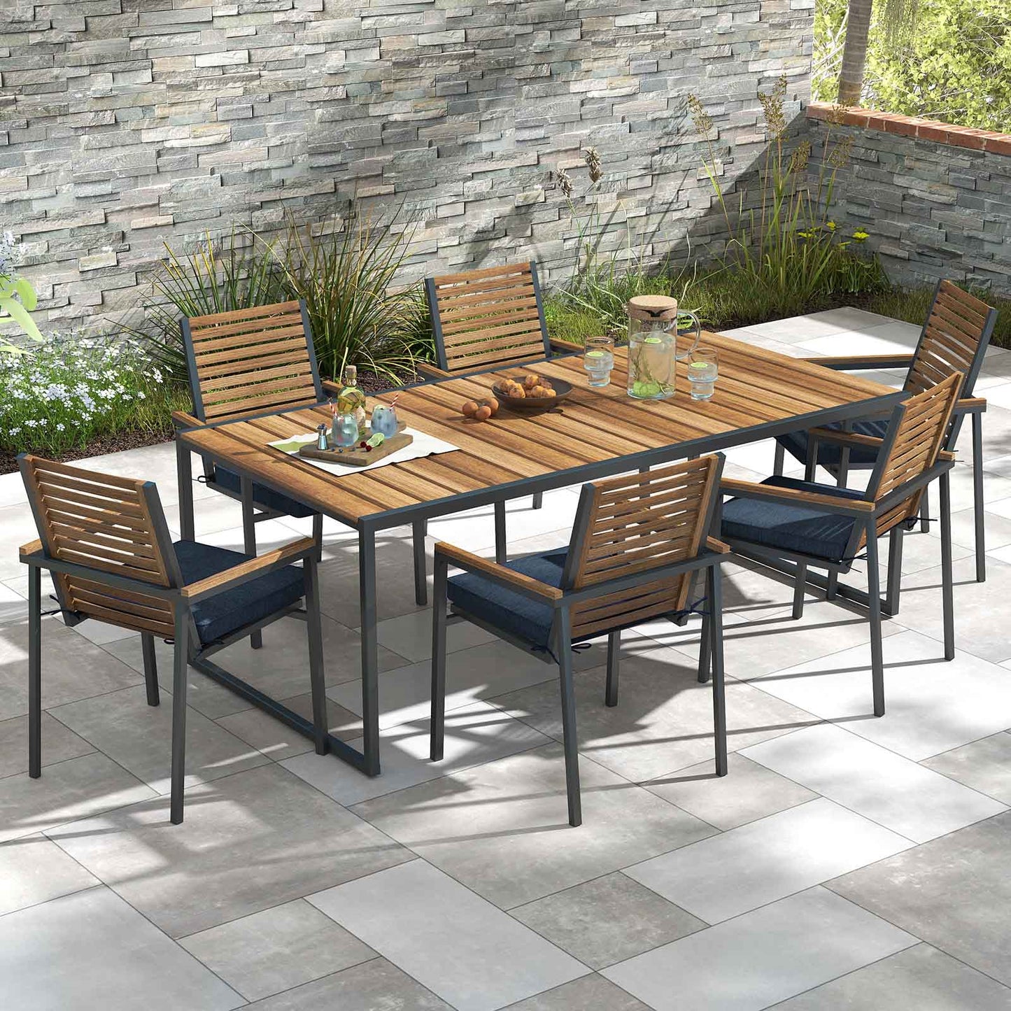 Outdoor Chair Cushions Set of 2 - Waterproof Olefin 20x20