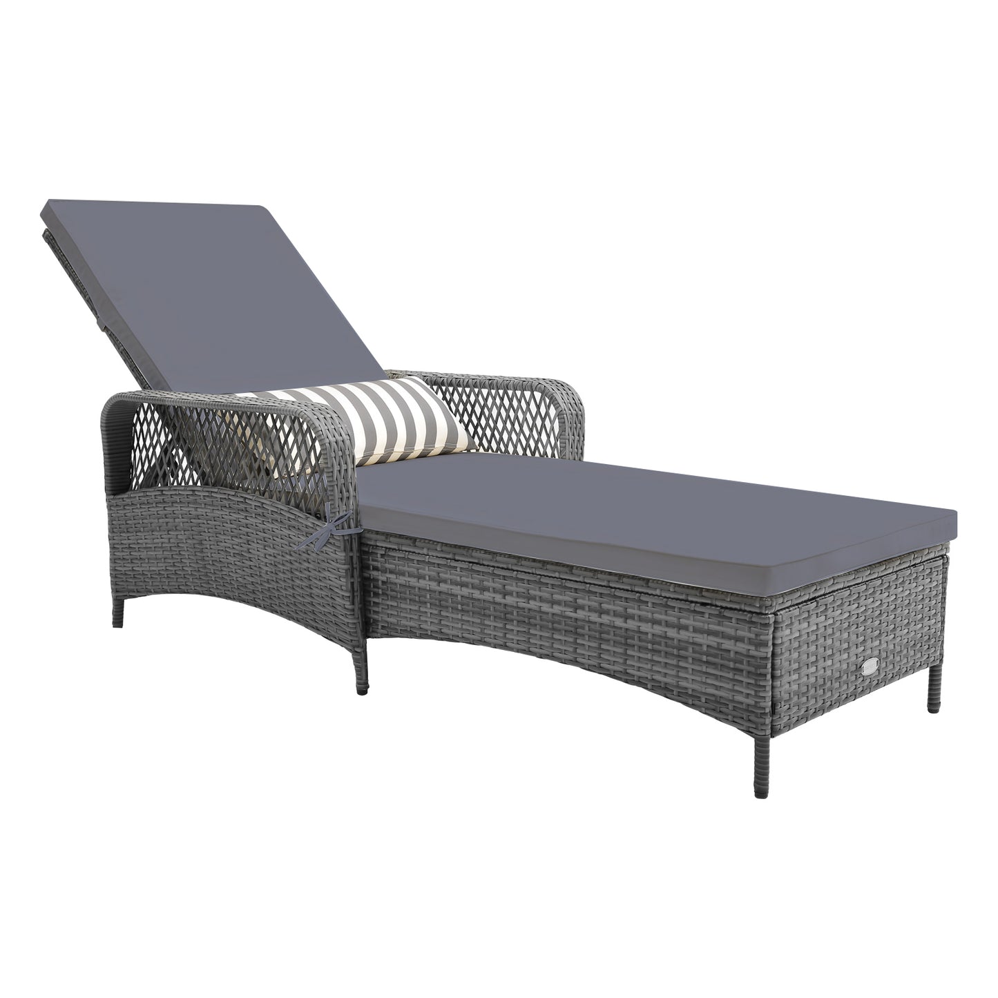 Outdoor Chaise Lounge Chair with 6-Position Adjustable Backrest