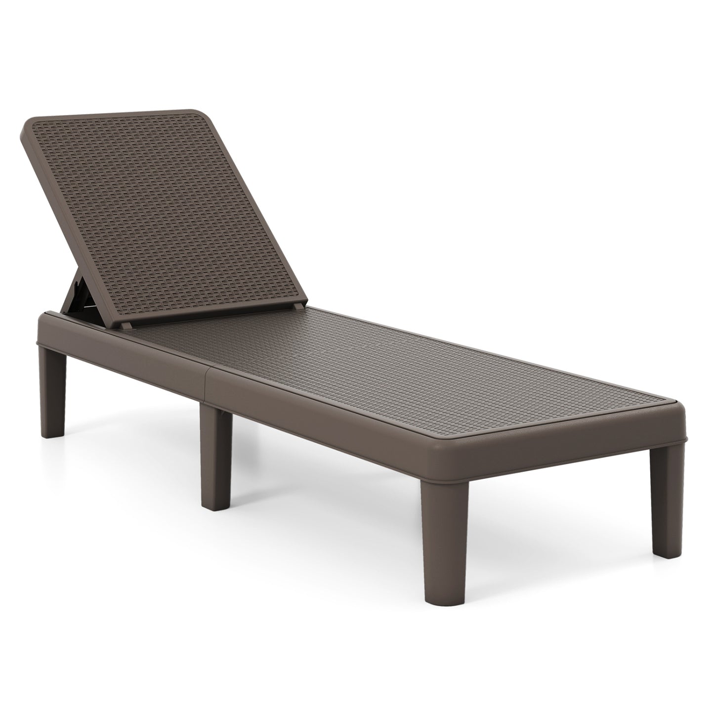 Outdoor Chaise Lounge Chair with 4-Position Adjustable Backrest