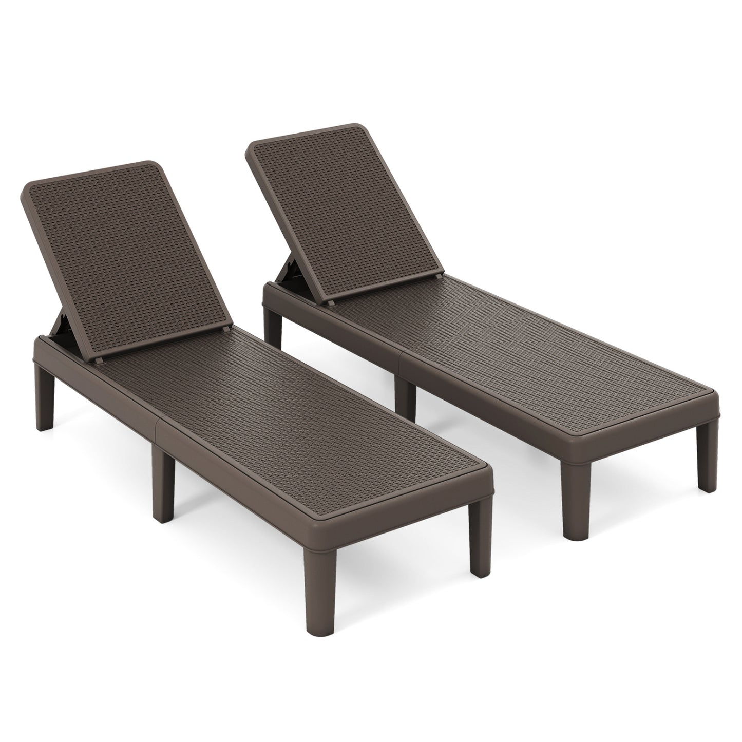 Outdoor Chaise Lounge Chair with 4-Position Adjustable Backrest