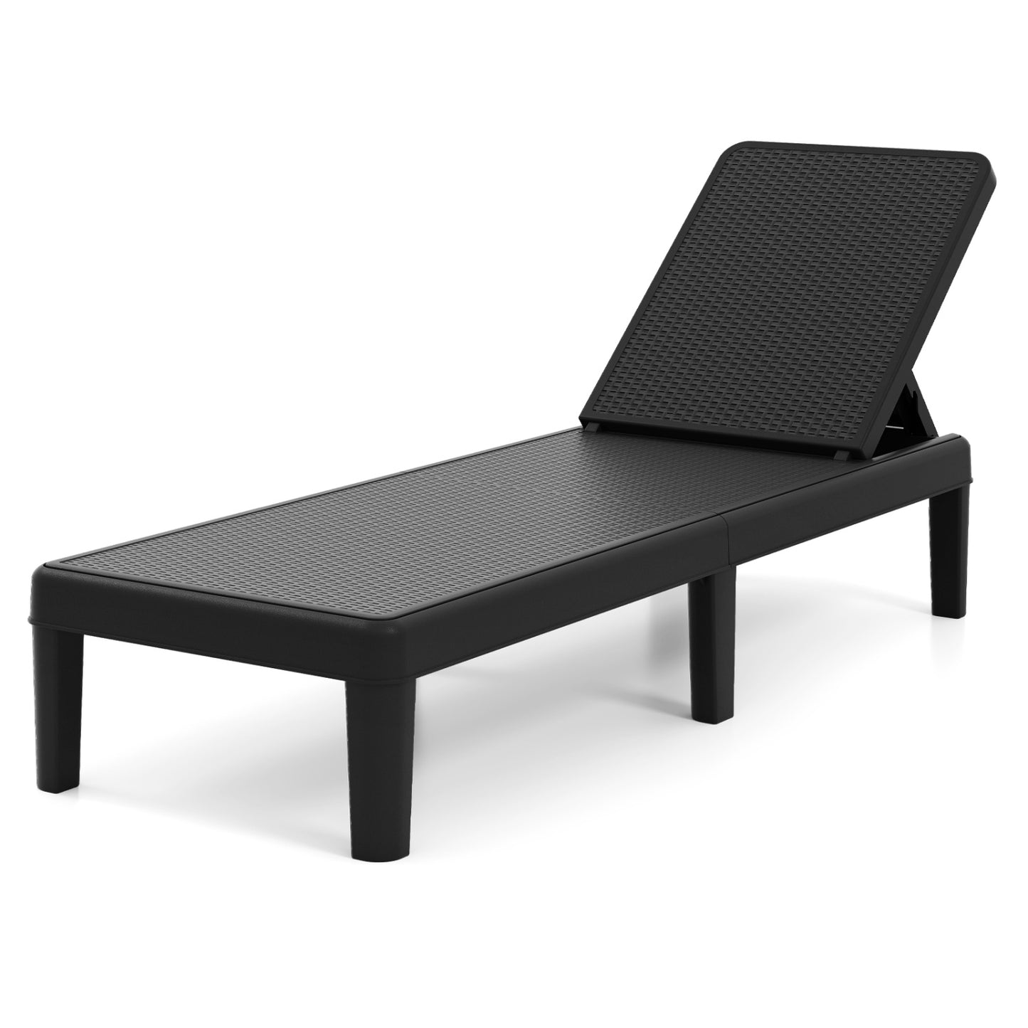 Outdoor Chaise Lounge Chair with 4-Position Adjustable Backrest