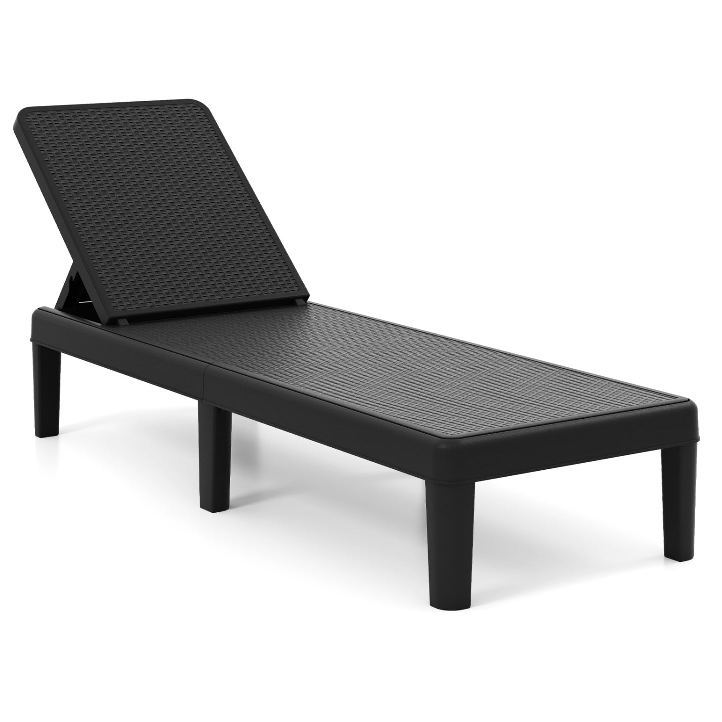 Outdoor Chaise Lounge Chair with 4-Position Adjustable Backrest