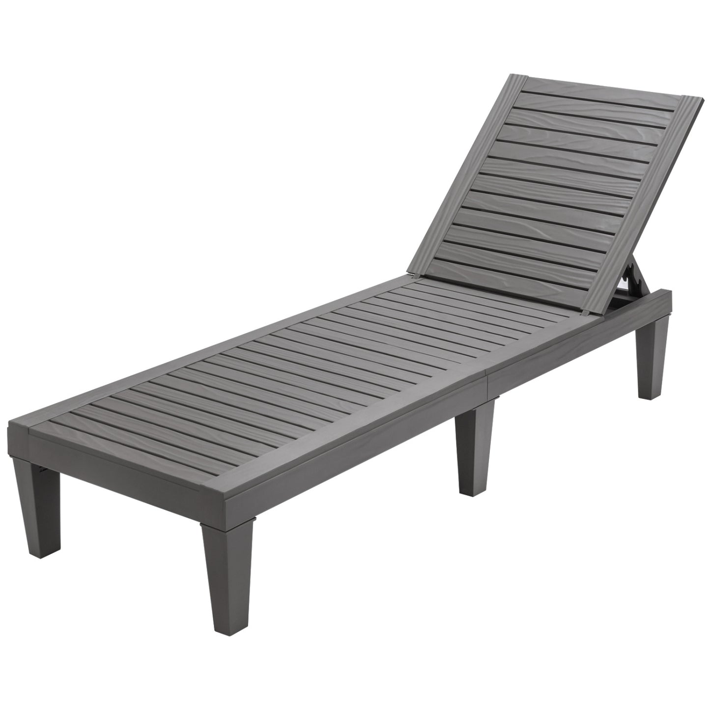 Adjustable Outdoor Chaise Lounge Chair with 5-Position Backrest