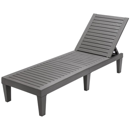 Adjustable Outdoor Chaise Lounge Chair with 5-Position Backrest