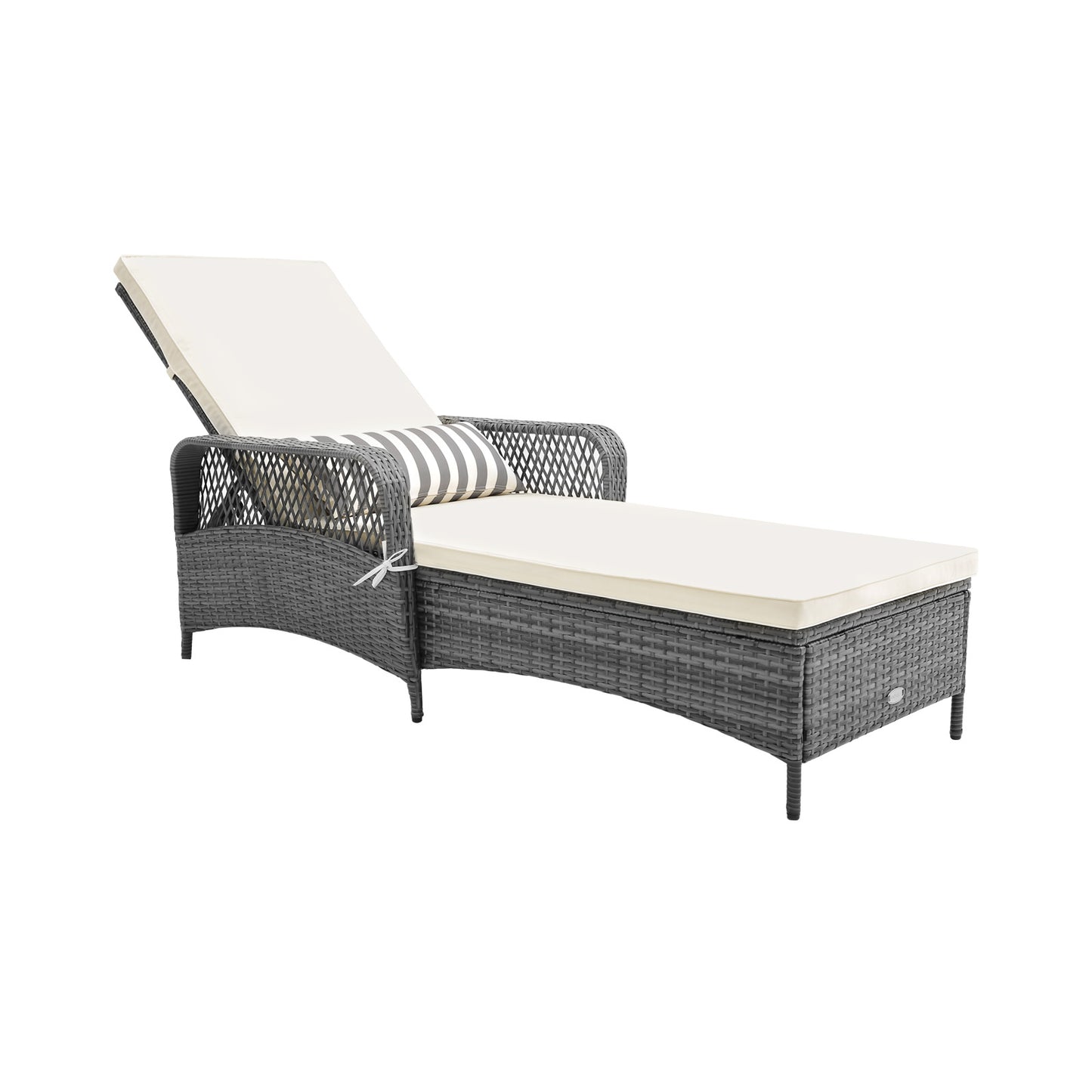 Outdoor Chaise Lounge Chair with 6-Position Adjustable Backrest