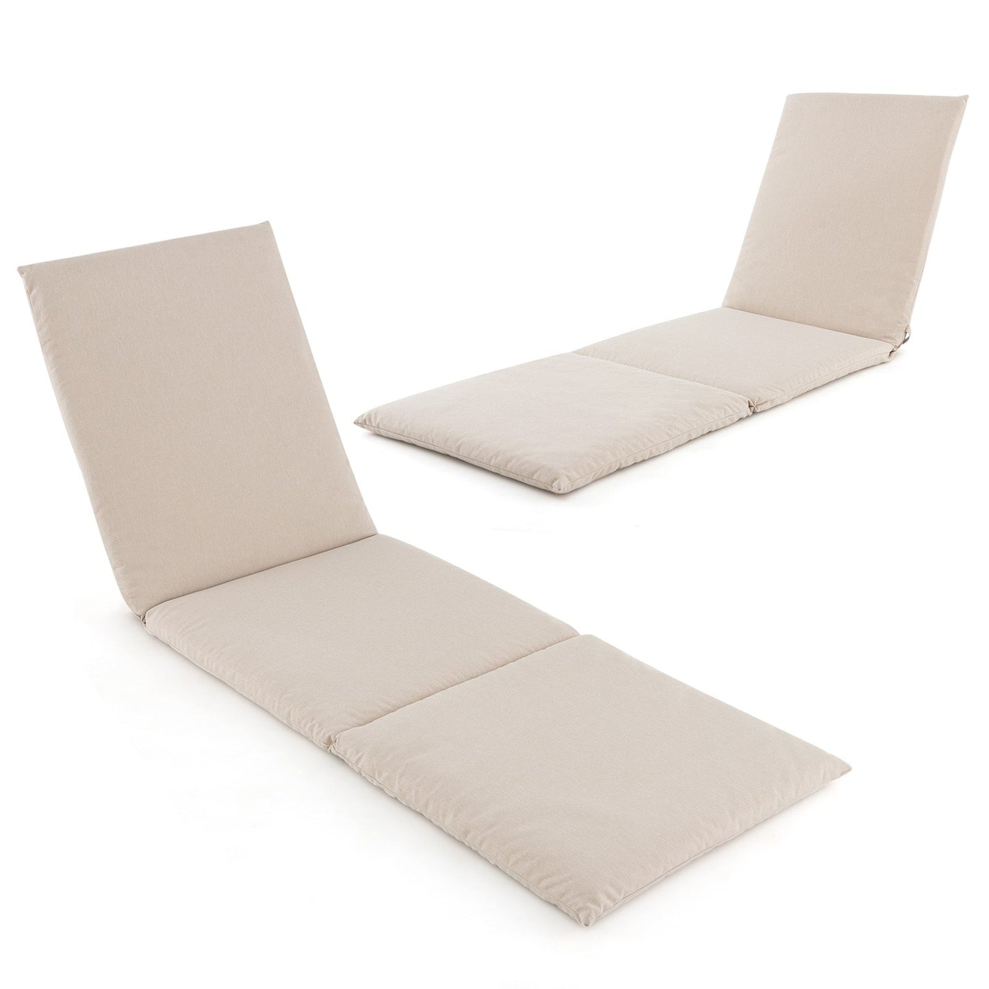 Outdoor Chaise Lounge Cushion Patio Furniture Folding Pad with Fixing Straps
