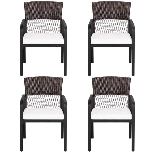 Patio Dining Chairs Set of 4 with Padded Cushions