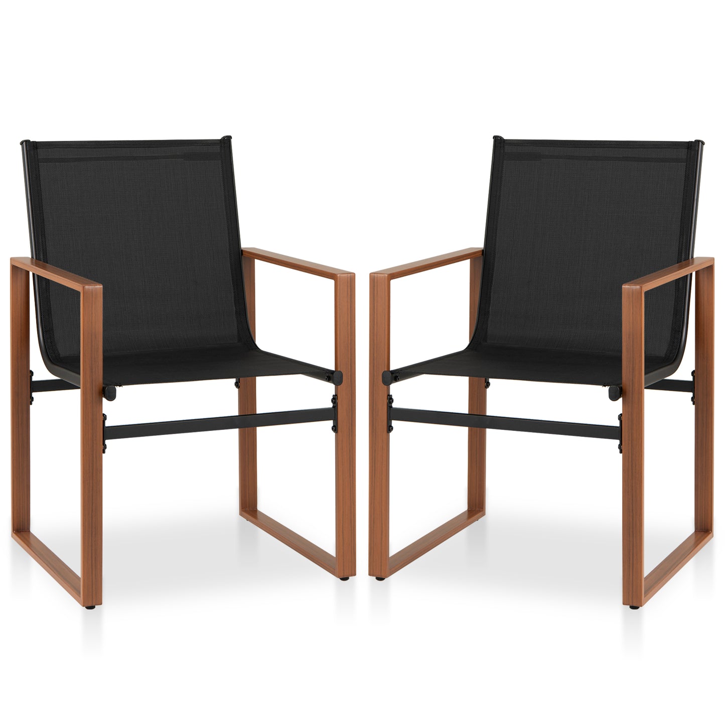 Outdoor Dining Chairs Set of 2 with Breathable Fabric