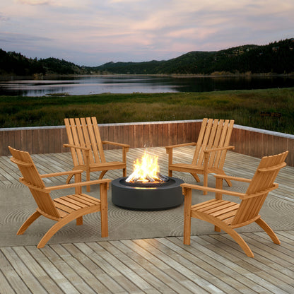 Acacia Wood Adirondack Chair with Ergonomic Backrest
