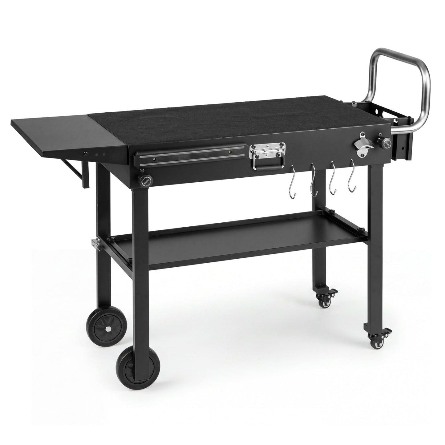 Foldable Grill Cart with 31" Tabletop & Storage Shelf