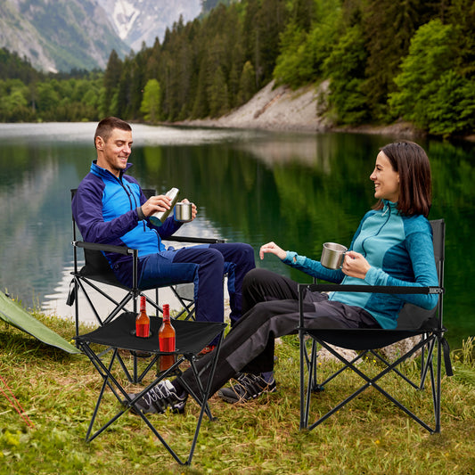 Folding Camping Table and Chairs Set with Carrying Bag