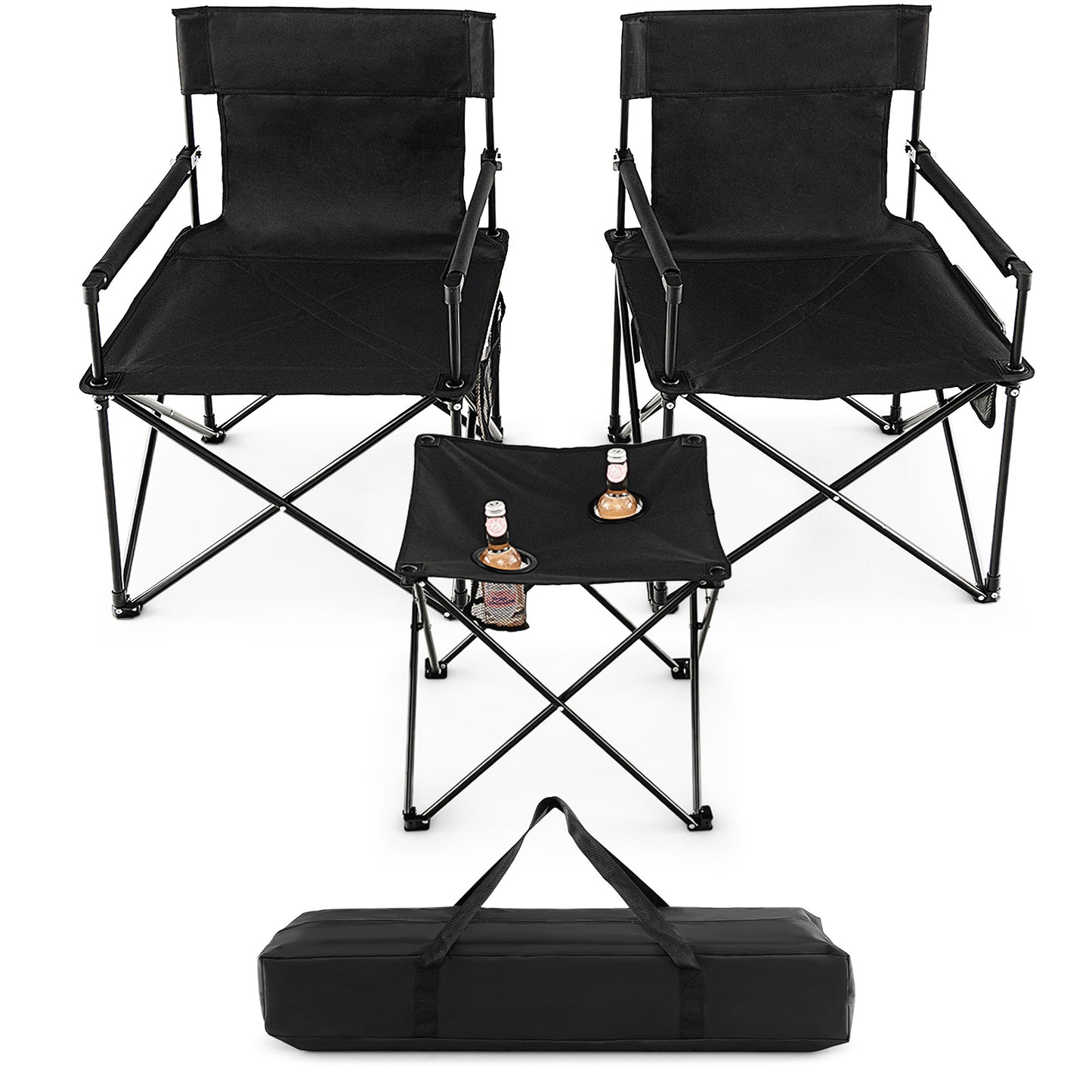 Folding Camping Table and Chairs Set with Carrying Bag