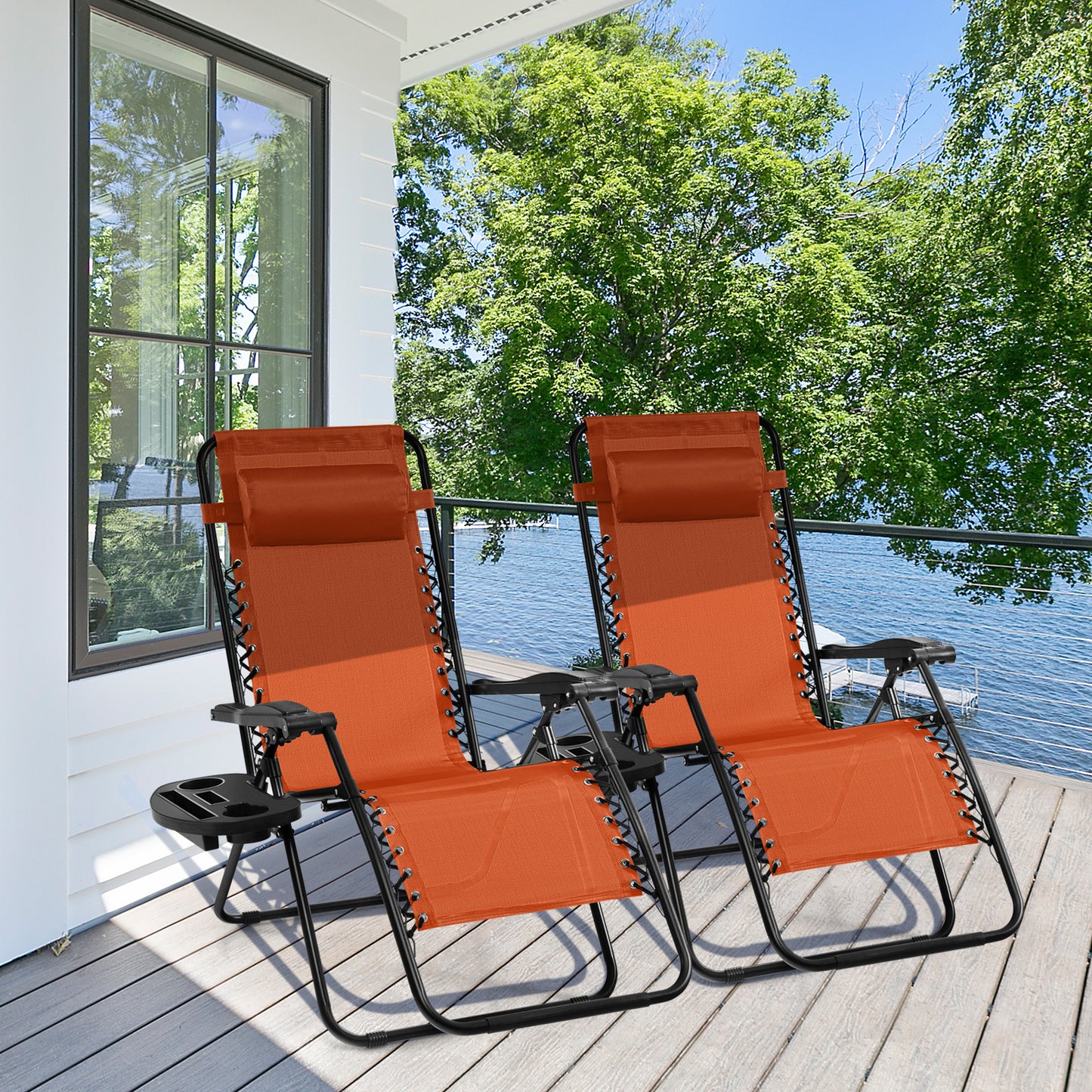 Zero Gravity Folding Lounge Chair with Utility Tray