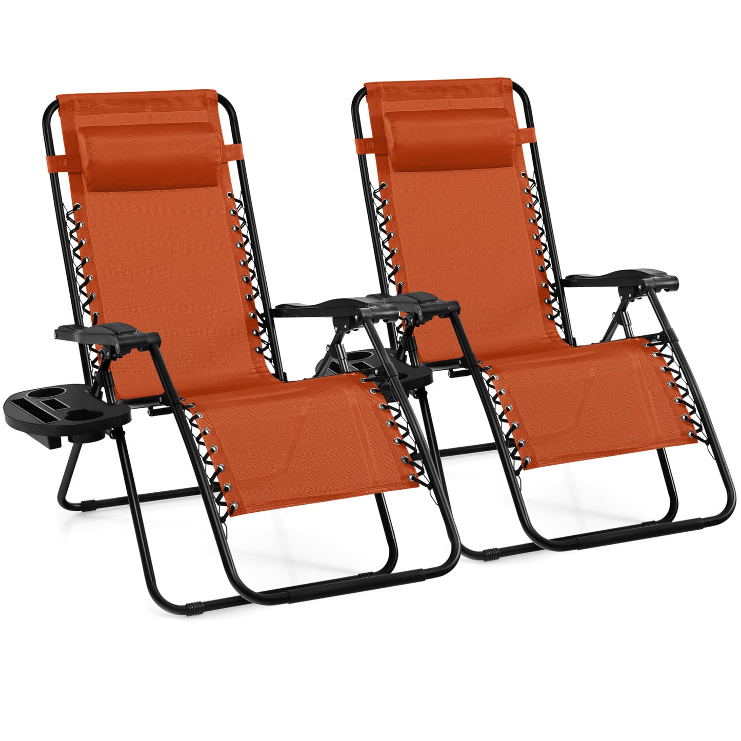 Zero Gravity Folding Lounge Chair Set of 2 with Pillow