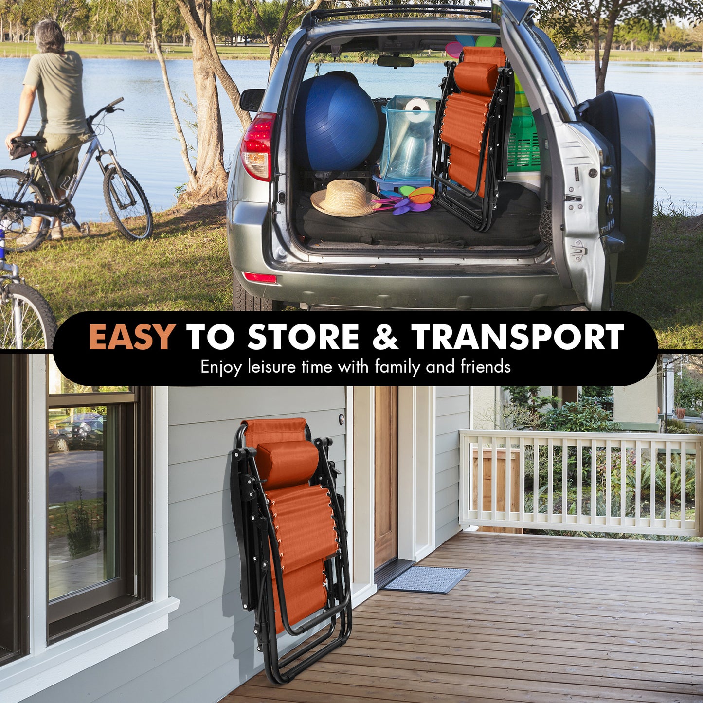 Zero Gravity Folding Lounge Chair with Utility Tray