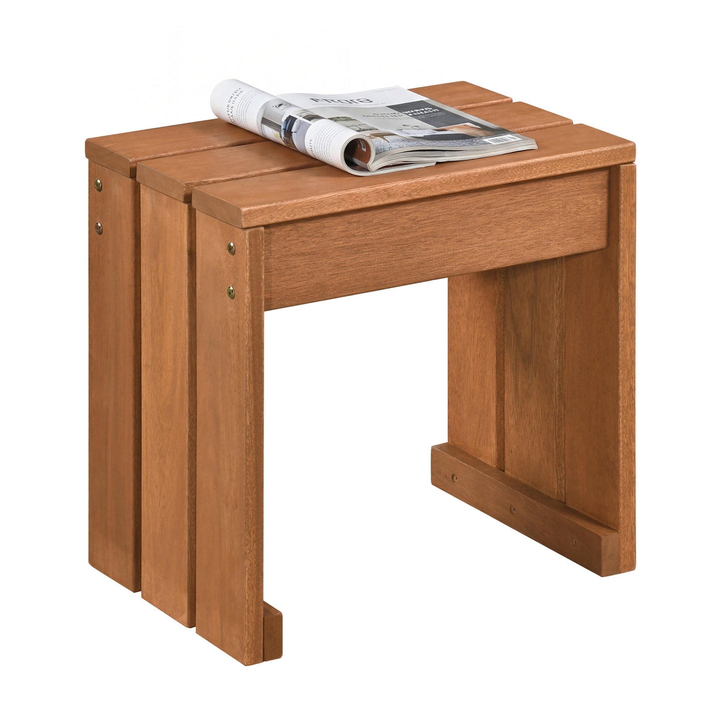 Wooden Garden Bench Backless Single Seat 242 lbs Capacity
