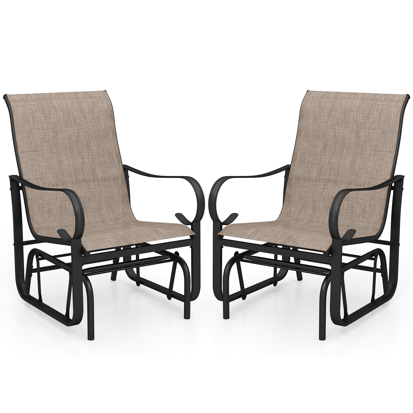 Outdoor Glider Chairs Set of 2 with High Backrest Mesh