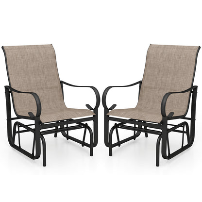 Outdoor Glider Chairs Set of 2 with High Backrest Mesh