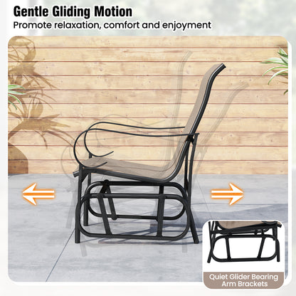 Outdoor Glider Chairs Set of 2 with High Backrest Mesh
