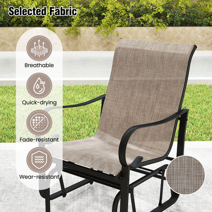 Outdoor Glider Chairs Set of 2 with High Backrest Mesh