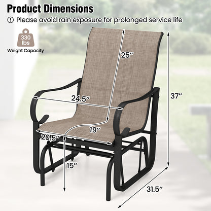 Outdoor Glider Chairs Set of 2 with High Backrest Mesh