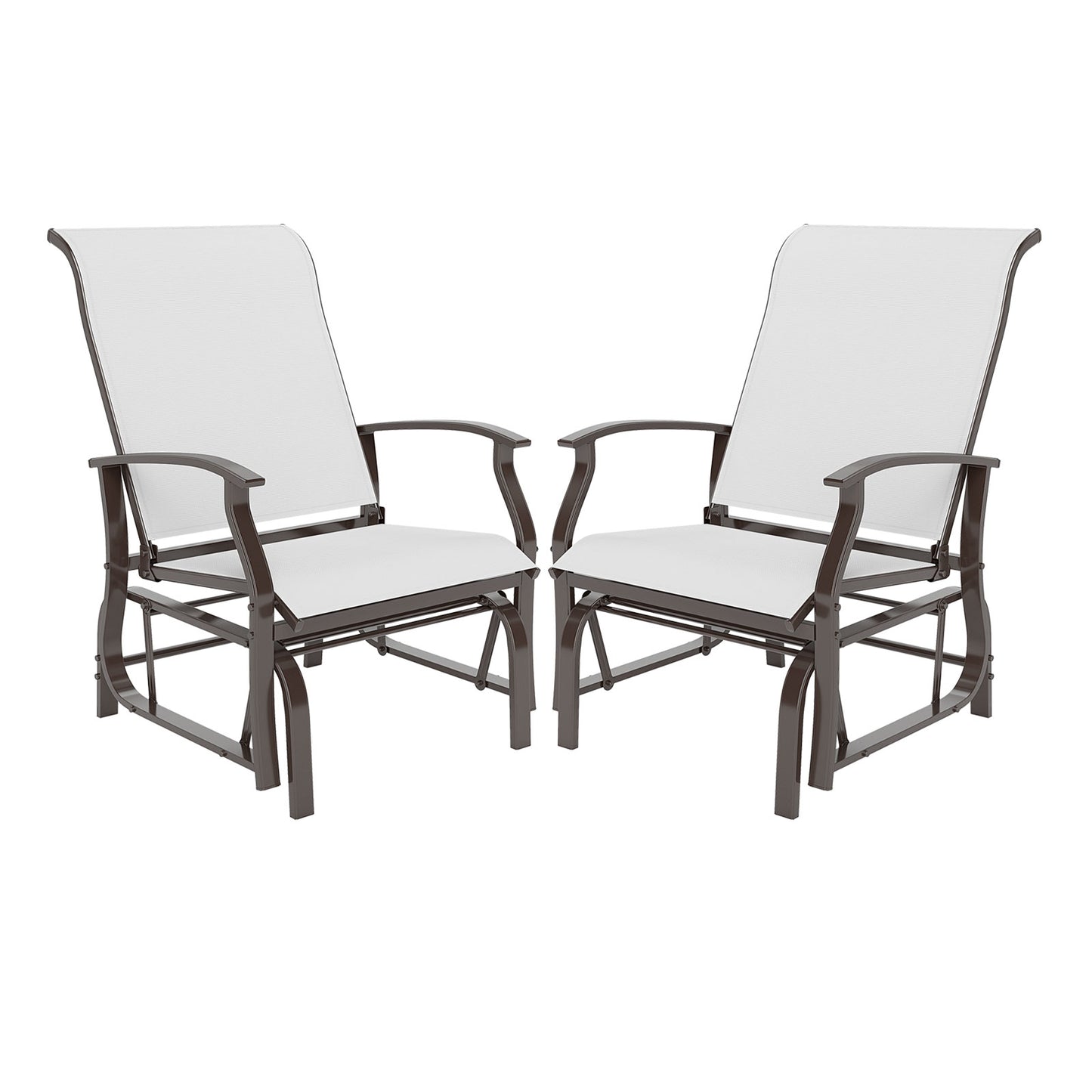 Outdoor Glider Chairs Set of 2 with Ergonomic Backrest