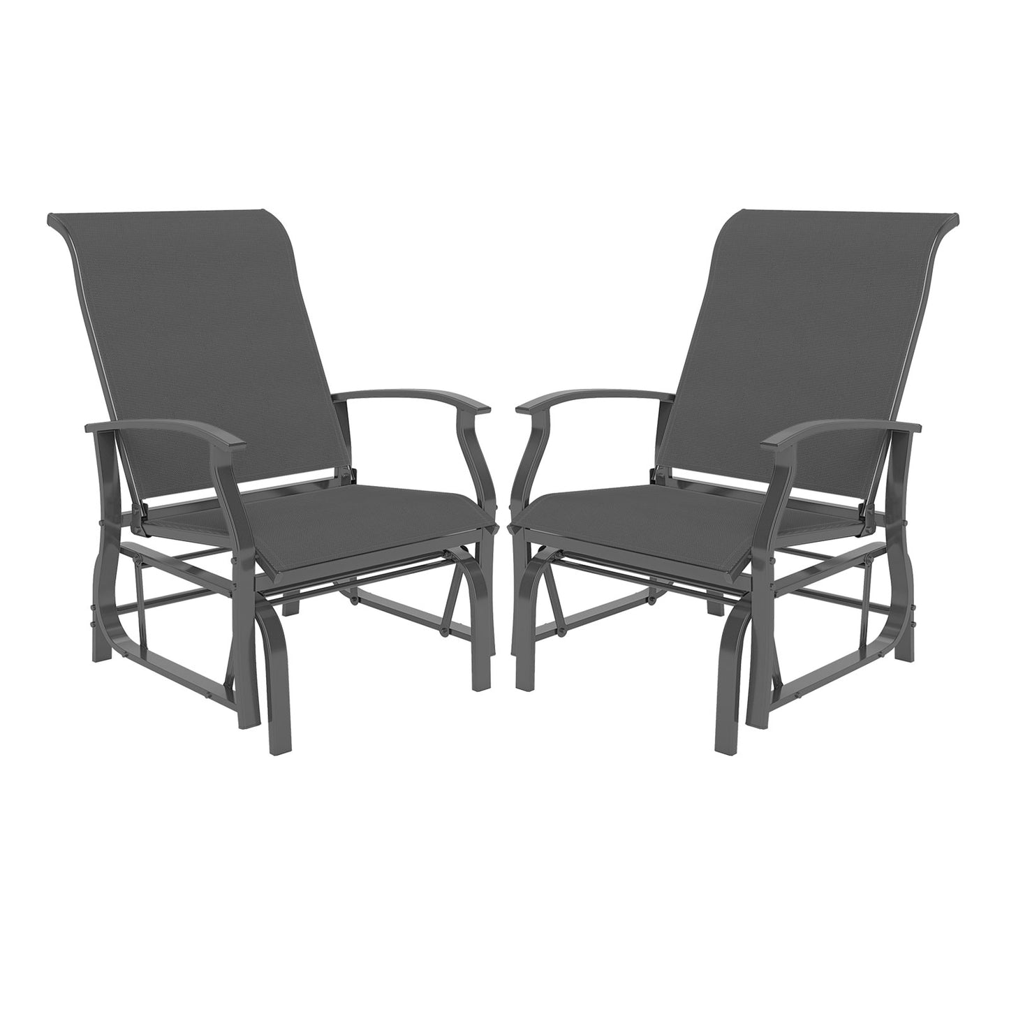 Outdoor Glider Chairs Set of 2 with Ergonomic Backrest