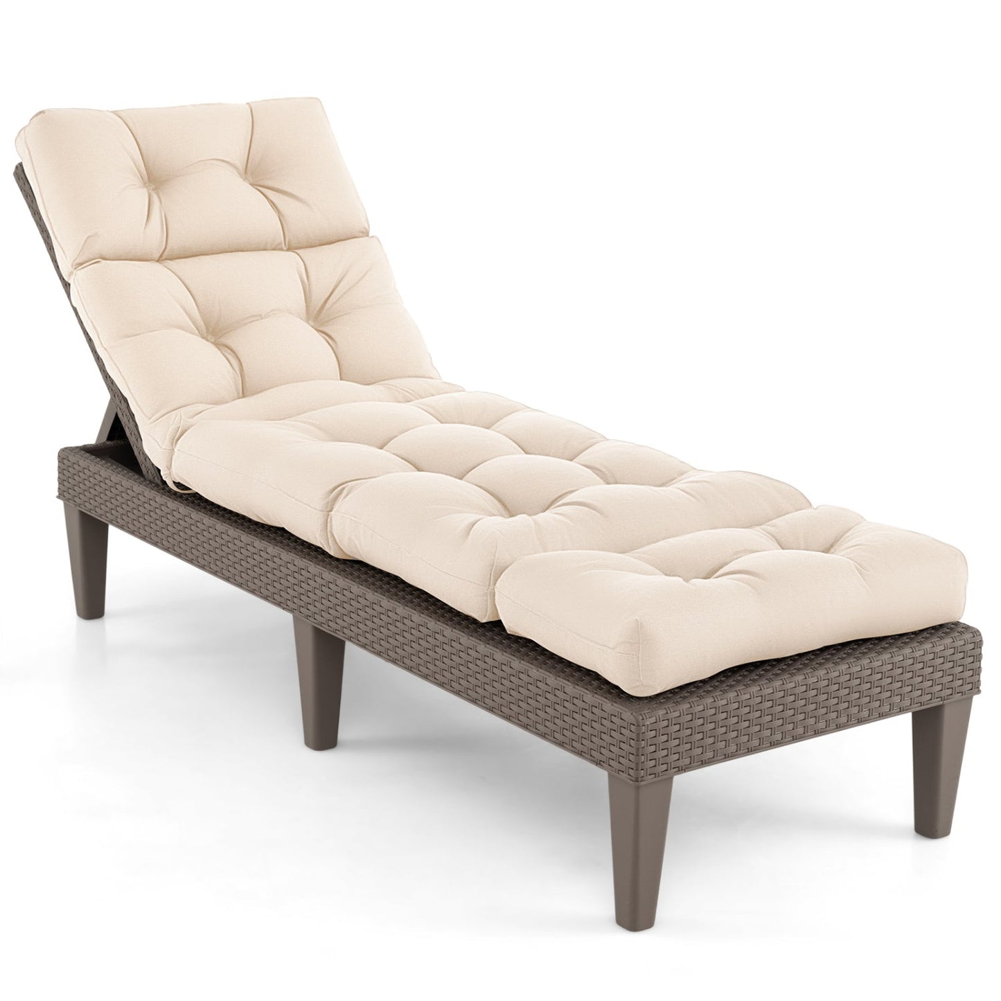 Outdoor Lounge Chaise Cushion 73"x22" with High Back String Ties
