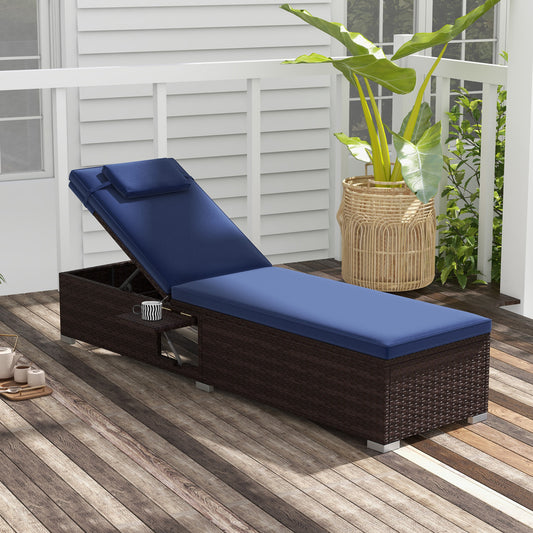 Outdoor Chaise Lounge with 6-Level Adjustable Backrest