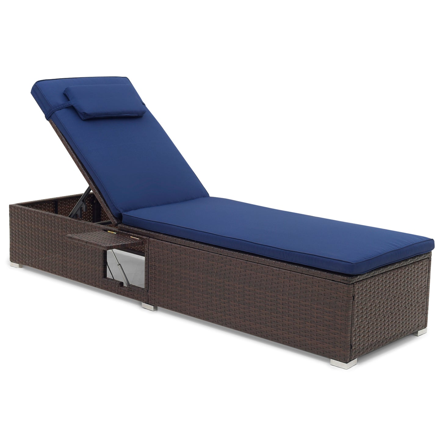 Outdoor Chaise Lounge with 6-Level Adjustable Backrest