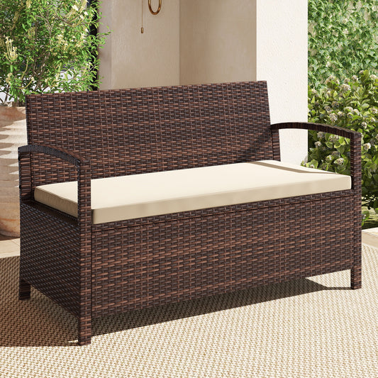 Outdoor Storage Bench 2-Seater with 42 Gallon Deck Box