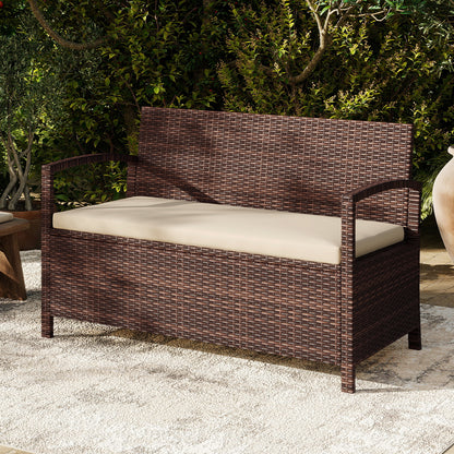 Outdoor Storage Bench 2-Seater with 42 Gallon Deck Box