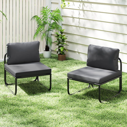 Patio Dining Chairs Set of 2 with Removable Cushions