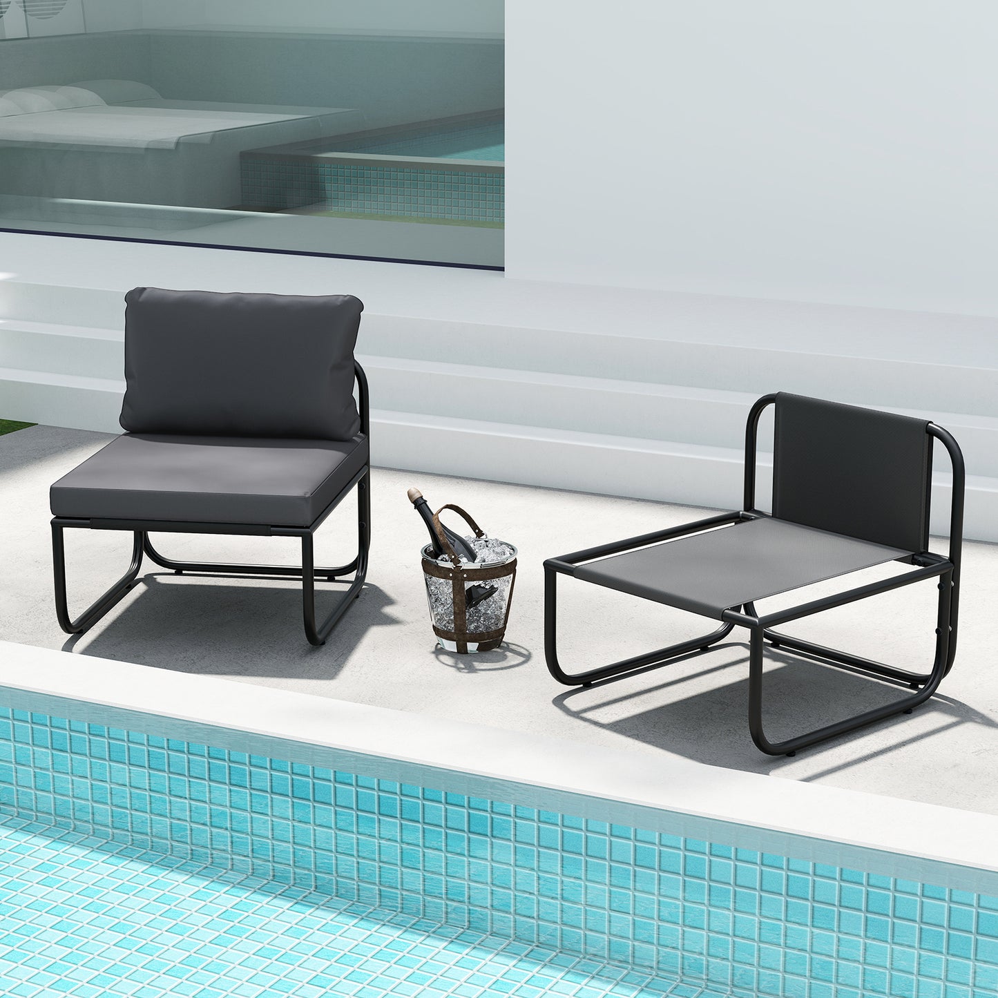 Patio Dining Chairs Set of 2 with Removable Cushions