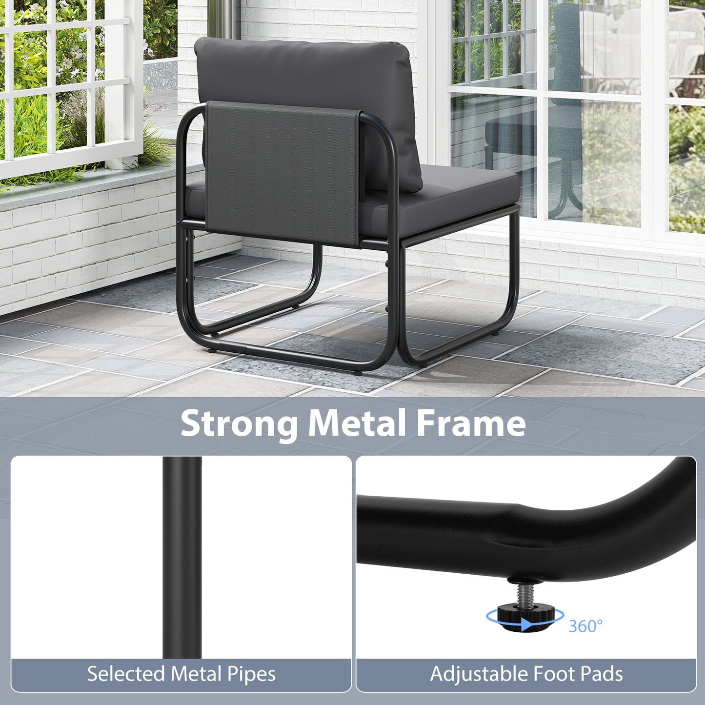 Patio Dining Chairs Set of 2 with Removable Cushions